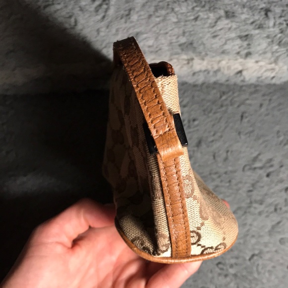 Gucci Monogram Canvas Pochette Clutch in Khaki. - Picture 7 of 8